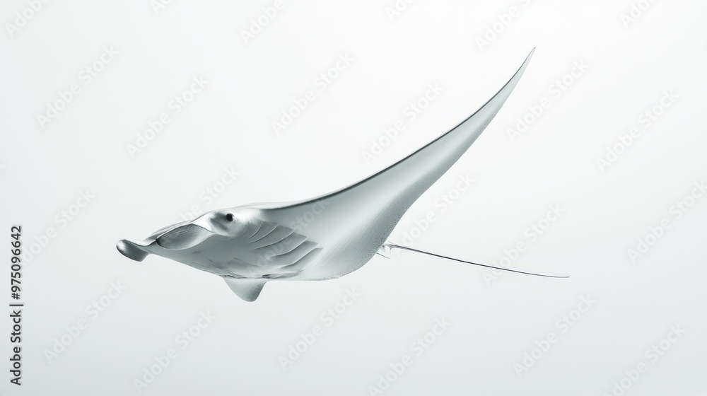 Fototapeta premium Manta Ray Swimming Underwater in Ocean