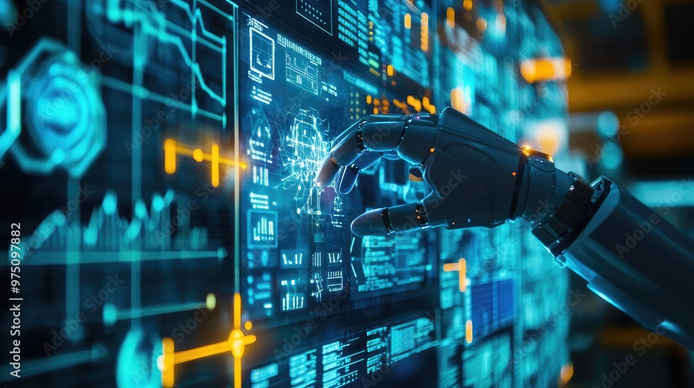 Smart Industry 4.0 Automation. AI generated illustration Smart Industry 4.0 Automation. AI generated illustration