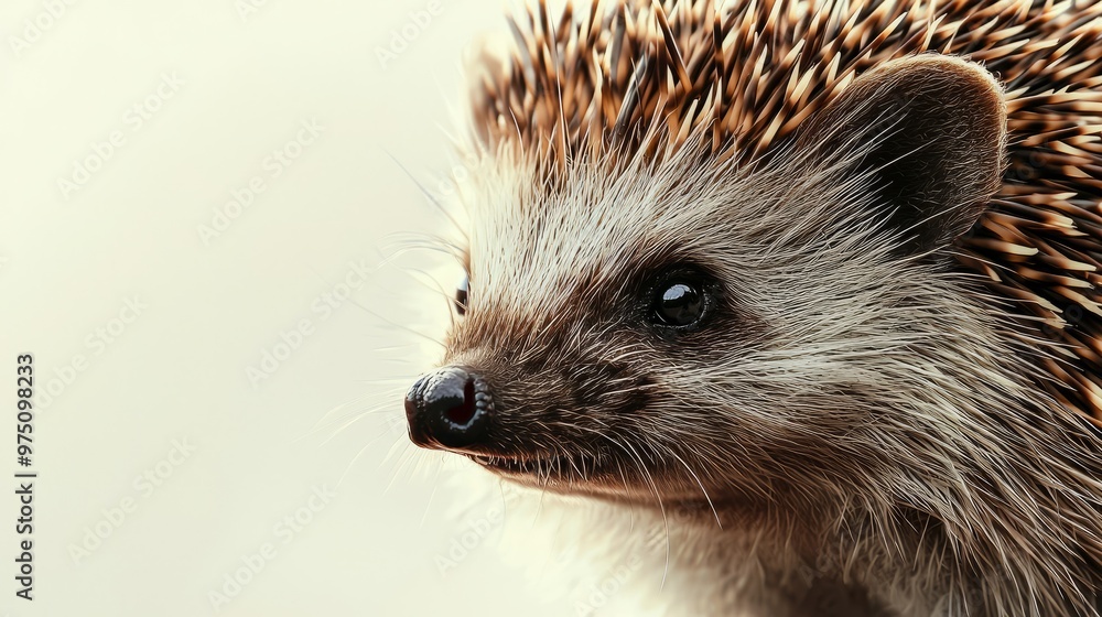Fototapeta premium Closeup of Hedgehog Face with Spikes and Whiskers