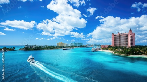 Nassau Port Sapphire Waters. AI generated illustration