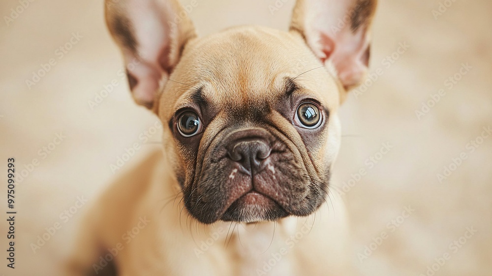 Close-up of a small dog with sad facial expression, looking directly at the camera Close-up of a small dog with sad facial expression, looking directly at the camera