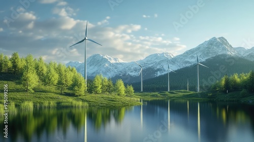 Renewable Energy Concept. AI generated illustration photo