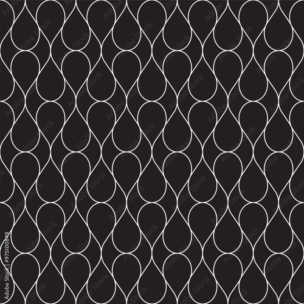 Fototapeta premium Seamless lattice trellis pattern with teardrop shaped pattern