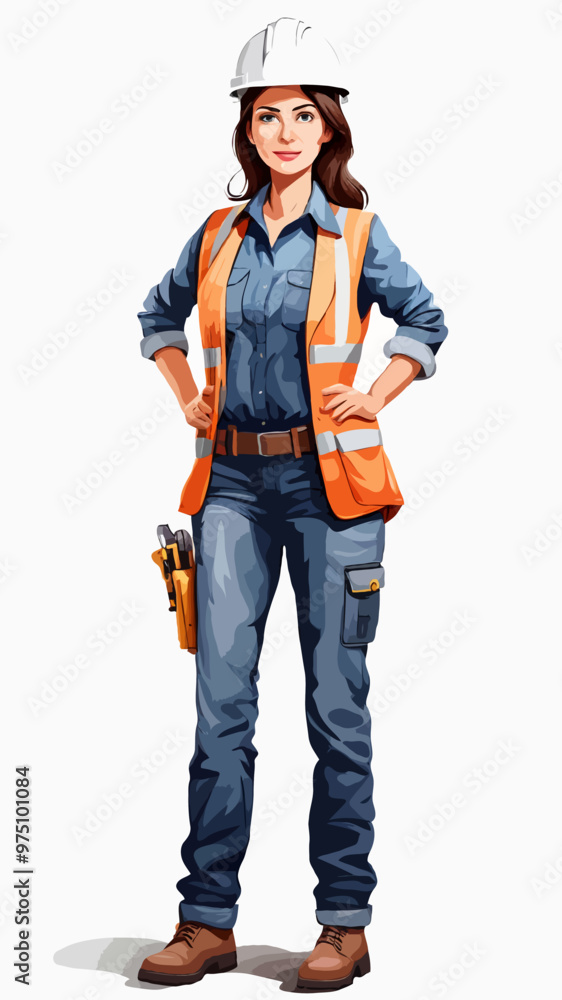 Illustration of woman civil engineer Illustration of woman civil engineer