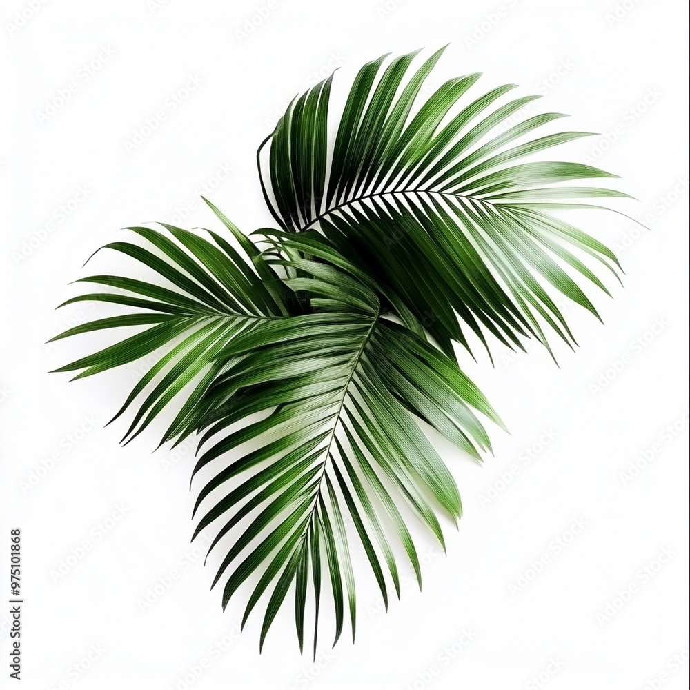 Minimalist Palm Leaves on White Background Minimalist Palm Leaves on White Background