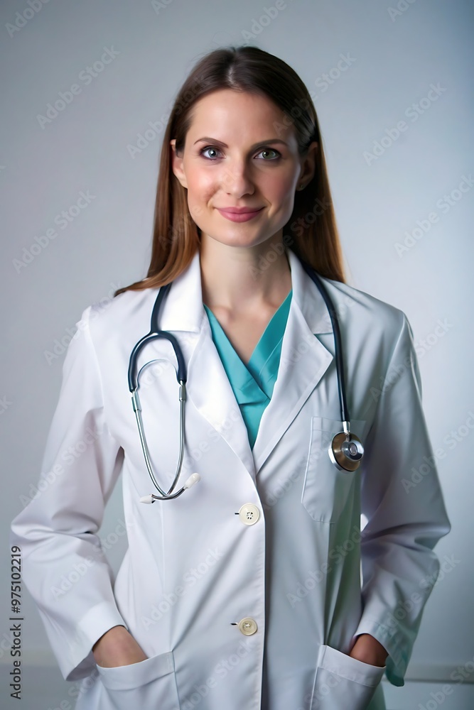 Professional female doctor in a white coat with stethoscope, ready to assist patients in a healthcare environment with a confident and approachable demeanor.
Professional female doctor in a white coat with stethoscope, ready to assist patients in a healthcare environment with a confident and approachable demeanor.