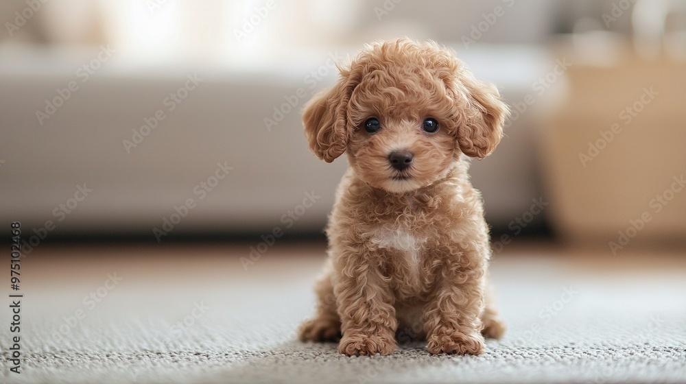 A small brown dog rests atop a white couch adjacent to a white sofa behind it A small brown dog rests atop a white couch adjacent to a white sofa behind it