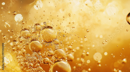 a close-up, top-down view of ginger ale bubbles, filling the entire frame with the focus on the fine, lively effervescence