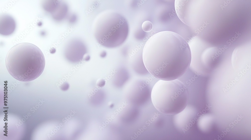 Many air bubbles float on a blue and purple backdrop with a hazy middle light Many air bubbles float on a blue and purple backdrop with a hazy middle light