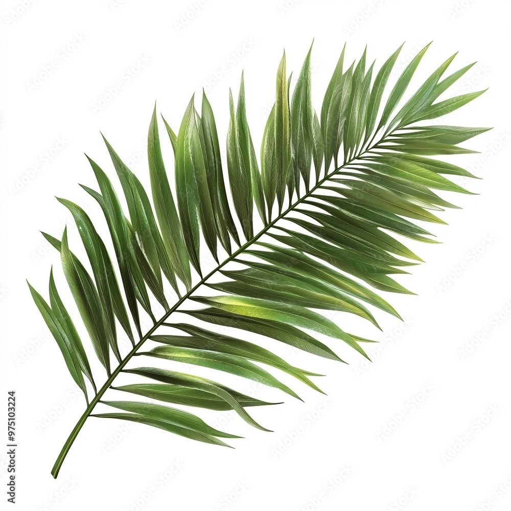 Minimalist Palm Leaves on White Background Minimalist Palm Leaves on White Background
