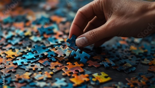 Team collaborating on a jigsaw puzzle symbolizing business solutions and strategic success