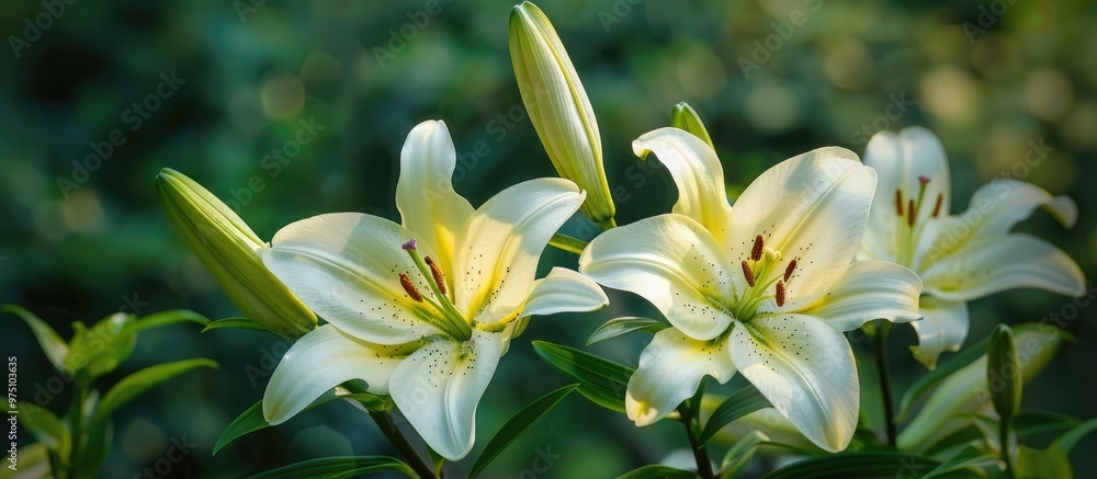 Lily Flowers In A Garden Lily Flowers In A Garden