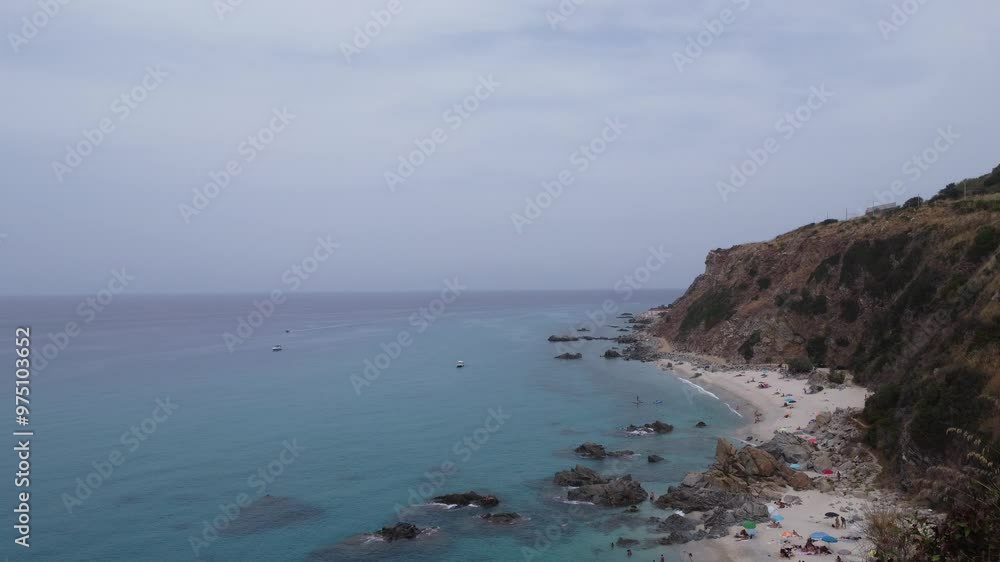 View from the beach of Tropea Calabria Italy View from the beach of Tropea Calabria Italy