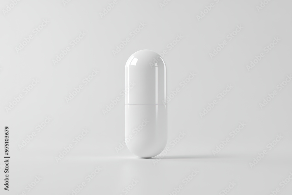 White capsule pill isolated on clean white background for supplement uses and concepts White capsule pill isolated on clean white background for supplement uses and concepts