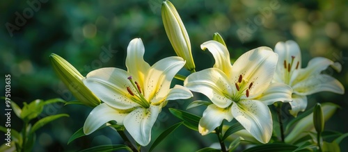 Lily Flowers In A Garden