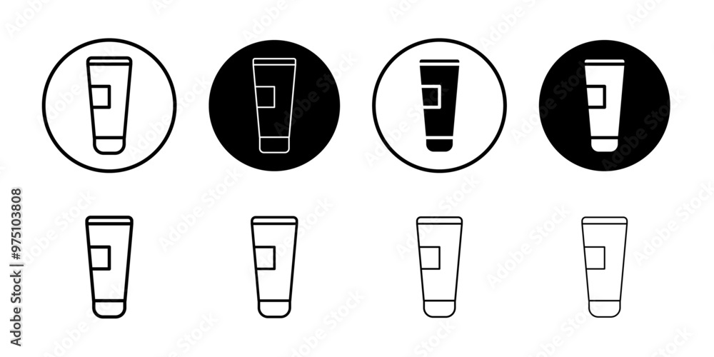Cream tube icon logo set vector Cream tube icon logo set vector