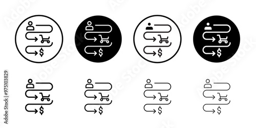 Customer journey icon logo set vector