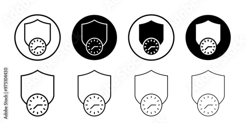 Long term protection icon logo set vector