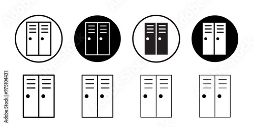 Locker icon logo set vector