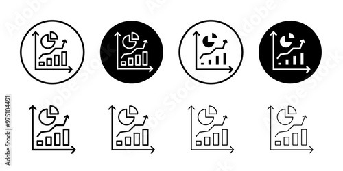 Market share icon logo set vector