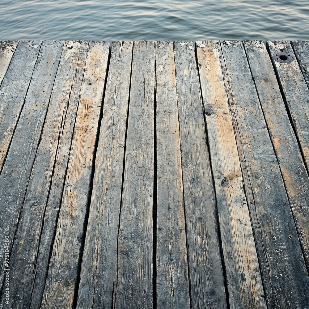 Forgotten Waters: Spacious Abandoned Dock with Weathered Wooden Planks Forgotten Waters: Spacious Abandoned Dock with Weathered Wooden Planks