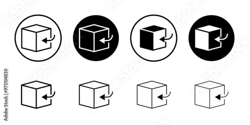 Return purchase icon logo set vector