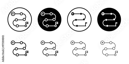 Roadmap icon logo set vector