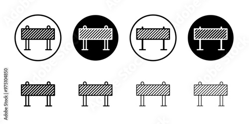 Roadblock icon logo set vector