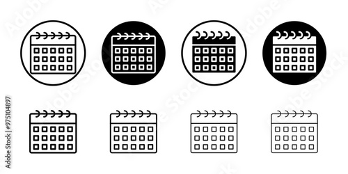 Schedule icon logo set vector