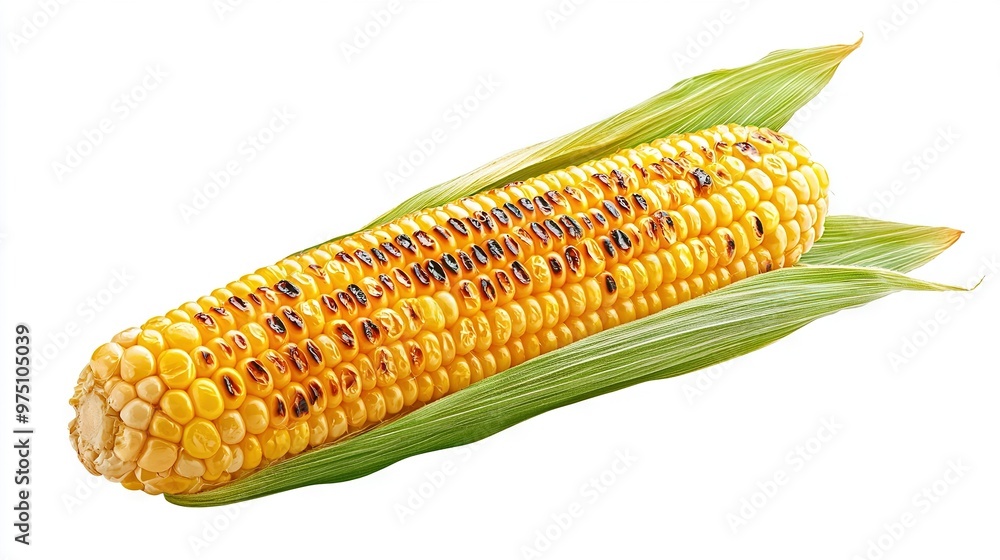 A close-up of a corn on the cob with a bite taken out A close-up of a corn on the cob with a bite taken out
