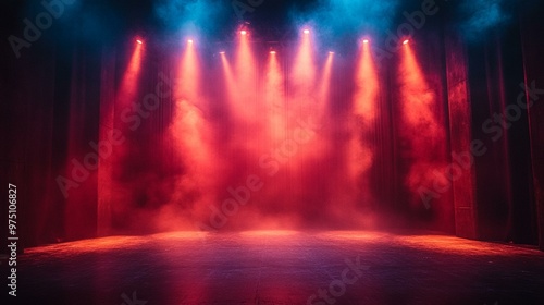 the Dramatic stage light background with moody, atmospheric lighting.
