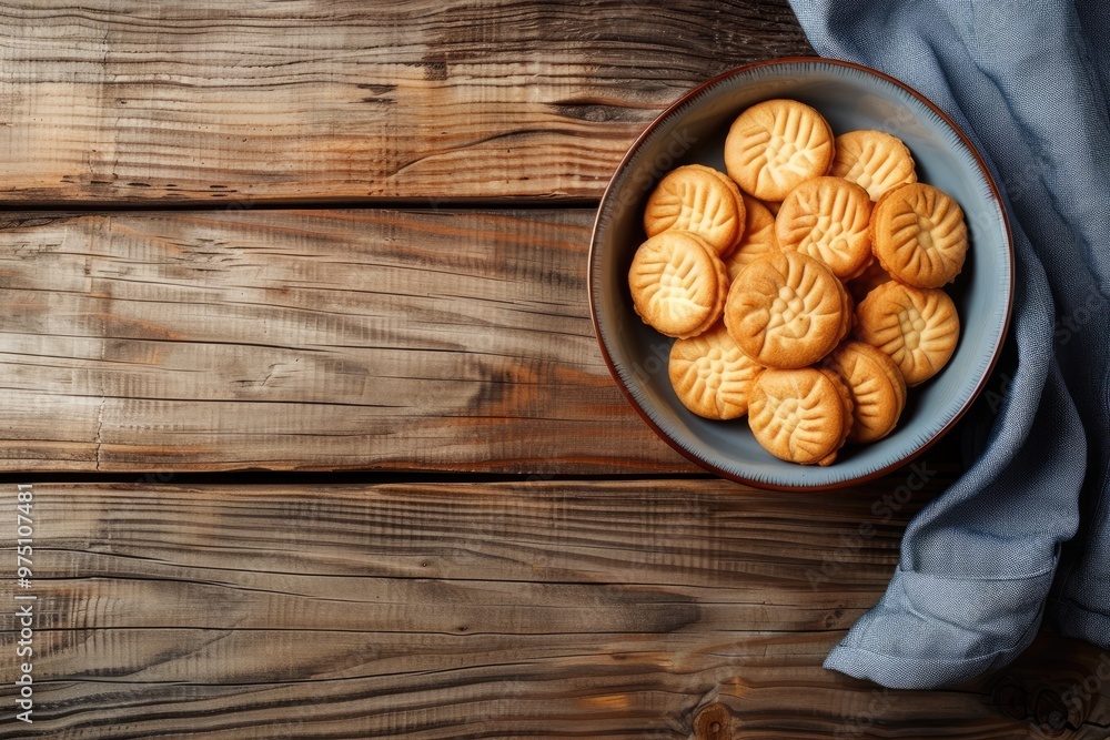 cookies Bowl with Danish butter cookies on wooden background top view. Space for text cookies Bowl with Danish butter cookies on wooden background top view. Space for text