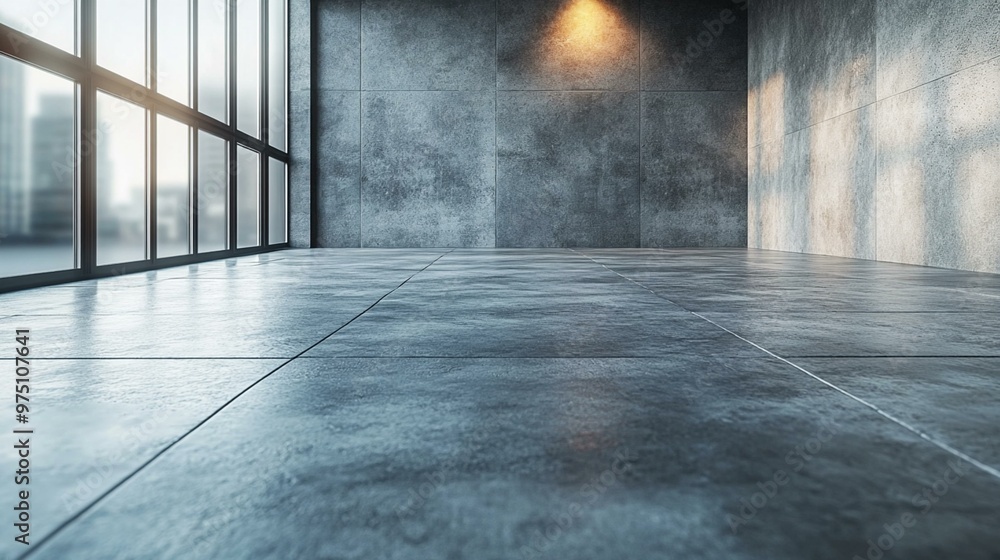this Gray wall in an empty room with a concrete floor. this Gray wall in an empty room with a concrete floor.