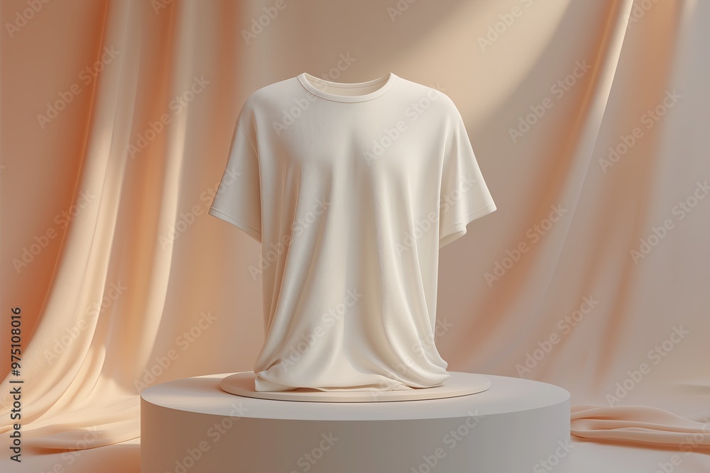 Blank t-shirt mockup on stand, 3d render Blank t-shirt mockup on stand, 3d render