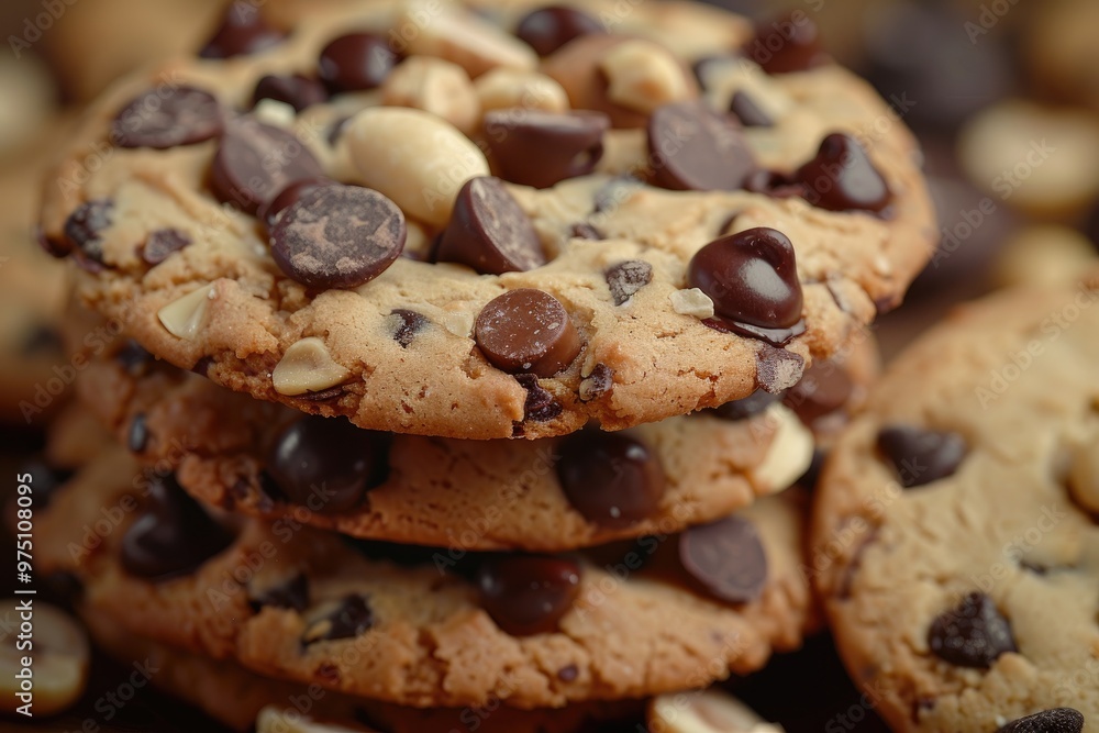 Crispy chip biscuits with chocolate and hazelnuts  Crispy chip biscuits with chocolate and hazelnuts