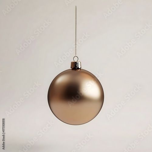 Minimalist Gold Christmas Ornament Isolated on Neutral Background – Elegant and Simple Holiday Decoration for Christmas Trees, Perfect for Seasonal Decor, Festive Celebrations, and Winter Themes