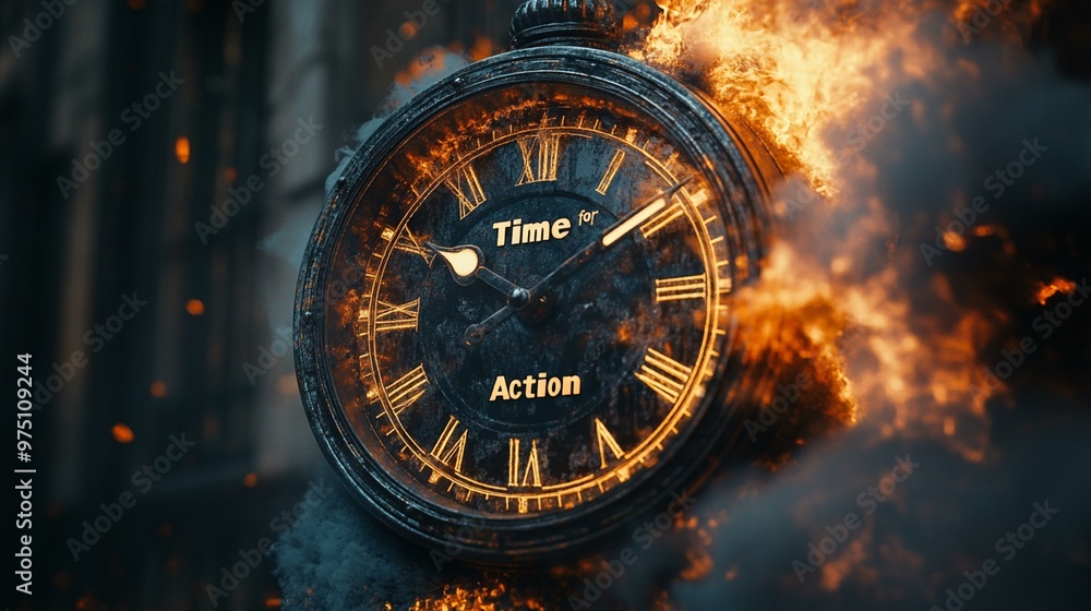 an Clock with a dynamic and motivational “Time for Action” theme. an Clock with a dynamic and motivational “Time for Action” theme.