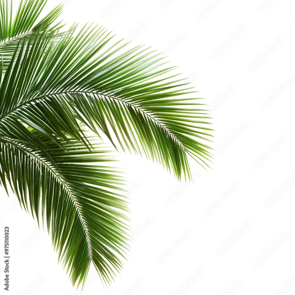 Minimalist Palm Leaves on White Background Minimalist Palm Leaves on White Background