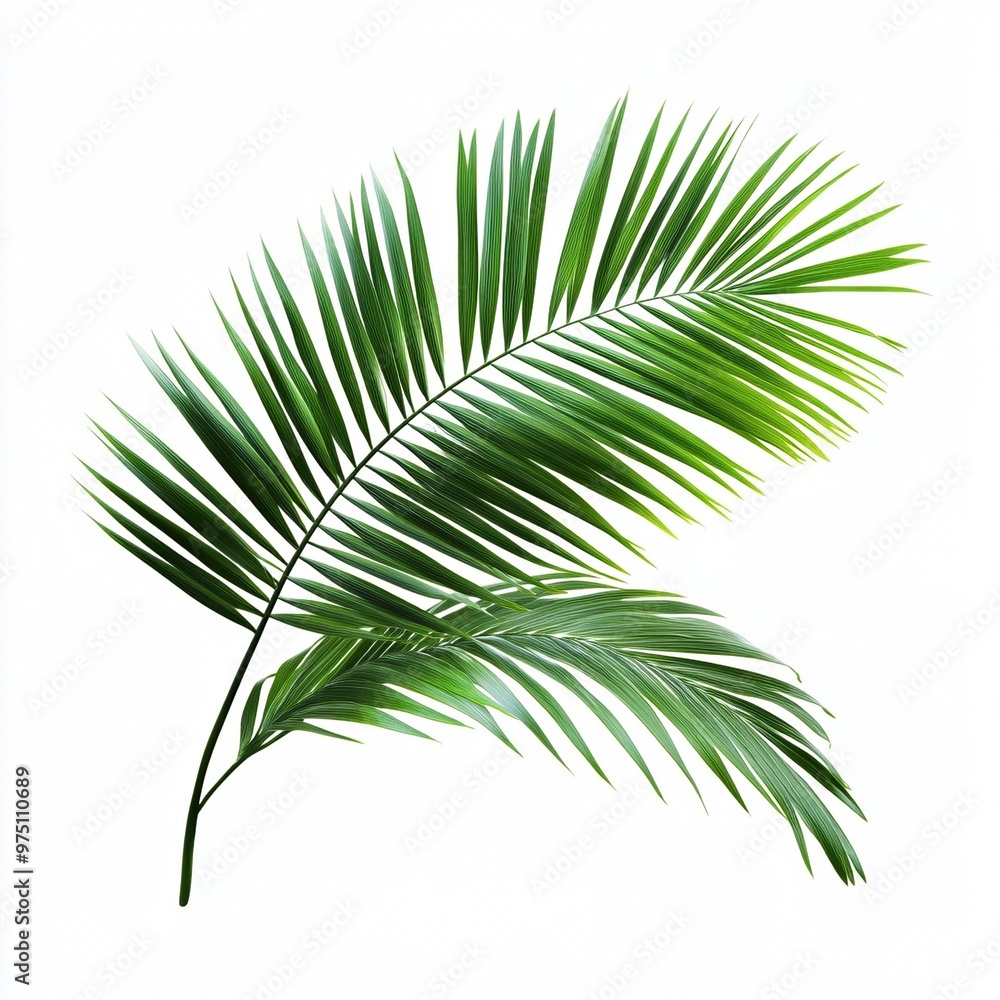 Minimalist Palm Leaves on White Background Minimalist Palm Leaves on White Background