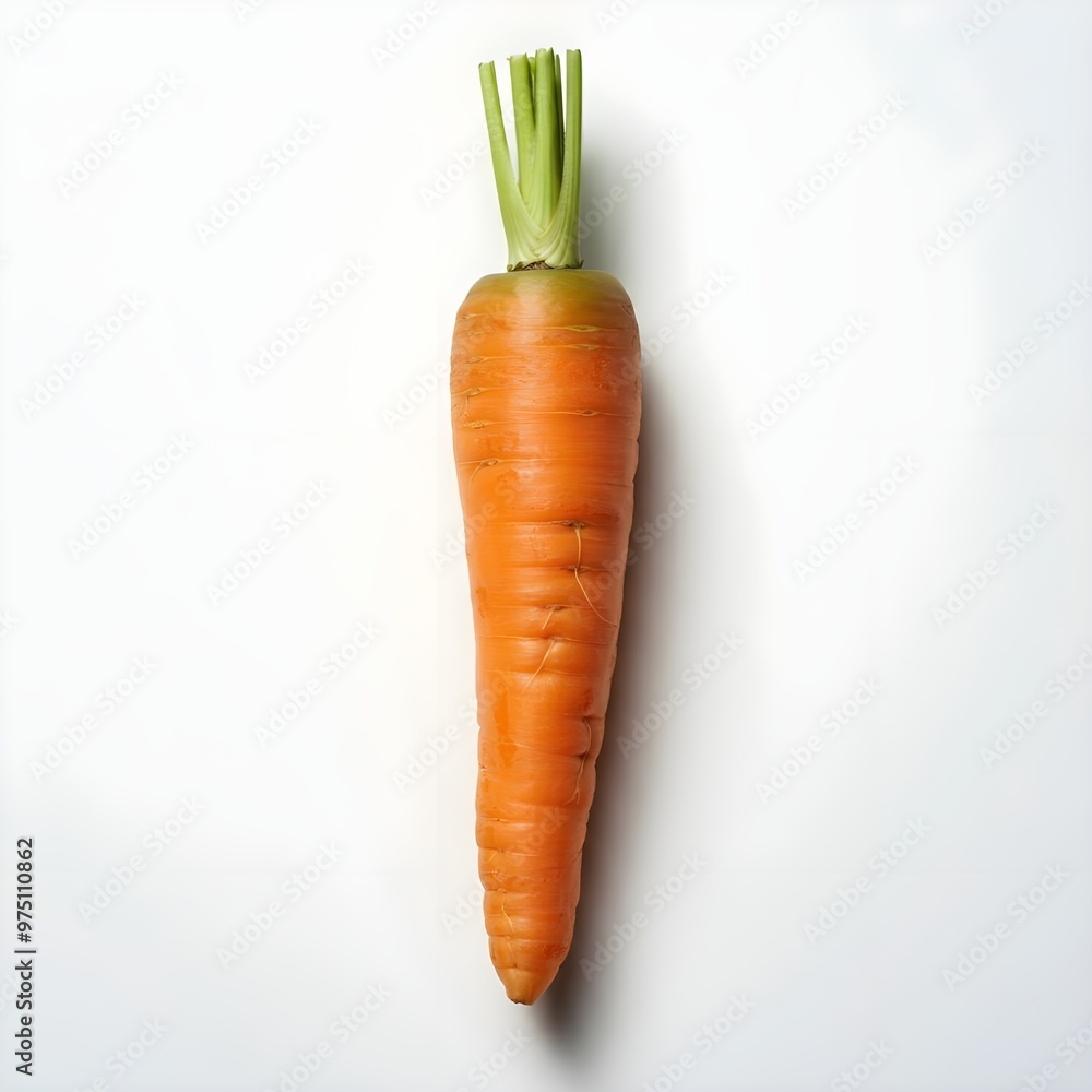 A single orange carrot isolated on white background. A single orange carrot isolated on white background.