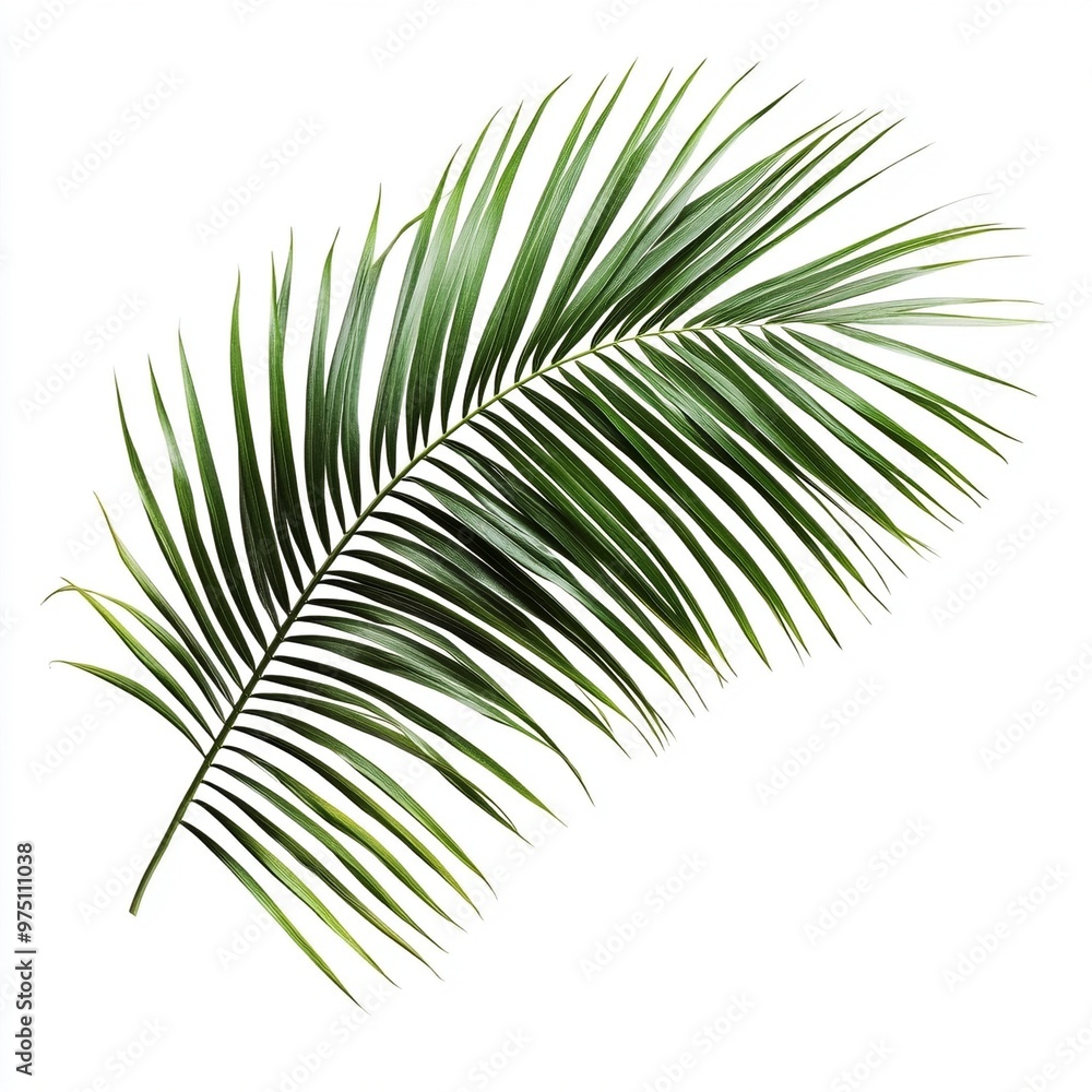 Minimalist Palm Leaves on White Background Minimalist Palm Leaves on White Background