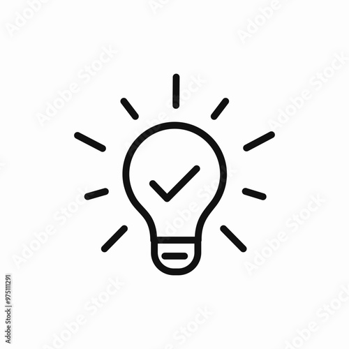 light idea check mark icon sign vector