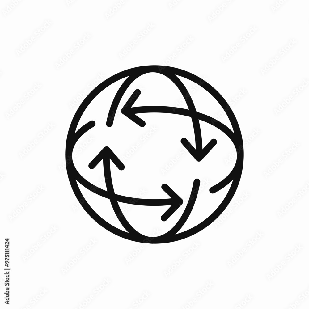 sphere rotate icon sign vector sphere rotate icon sign vector