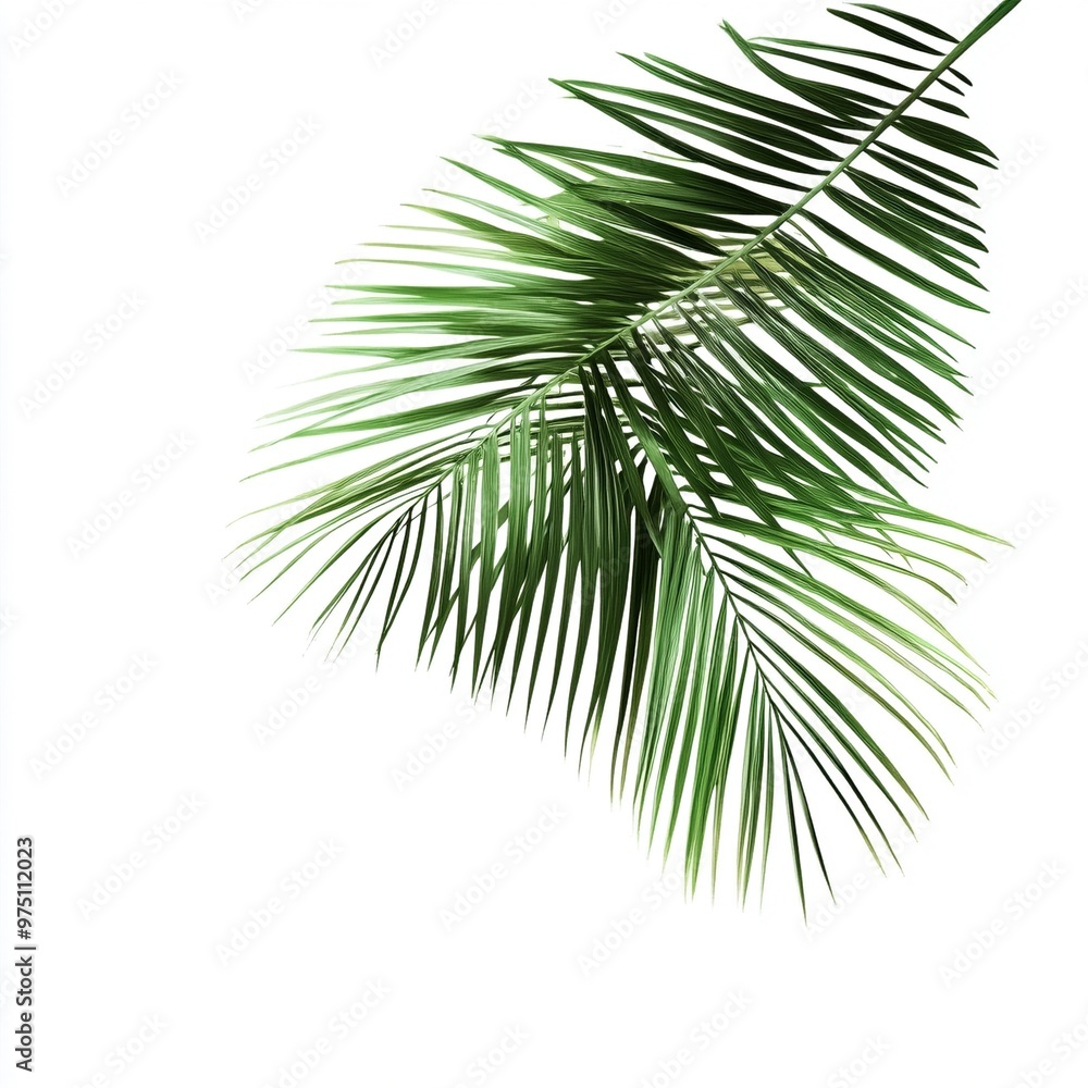 Minimalist Palm Leaves on White Background Minimalist Palm Leaves on White Background