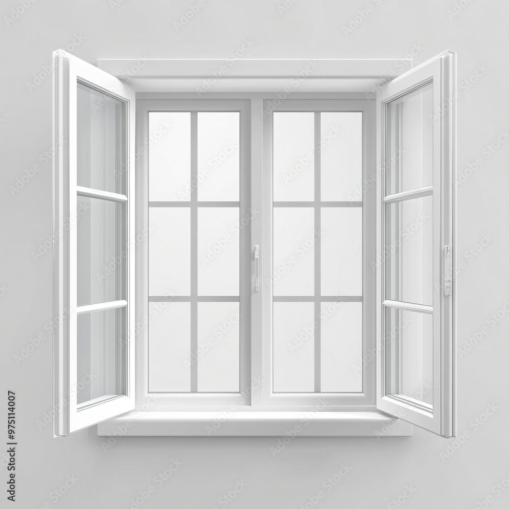 Modern Close-Up of Plastic Window with Nature Background in Soft Light Modern Close-Up of Plastic Window with Nature Background in Soft Light
