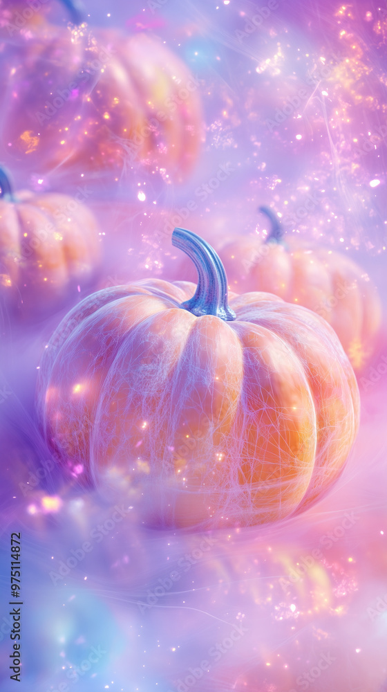 Pastel Enchanted Pumpkins in a Mystical Dreamscape Pastel Enchanted Pumpkins in a Mystical Dreamscape