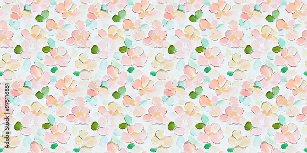 an abstract impressionism painting pattern of cherry blossoms on a white background an abstract impressionism painting pattern of cherry blossoms on a white background