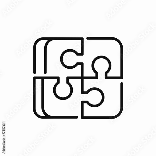 puzzle shape icon sign vector