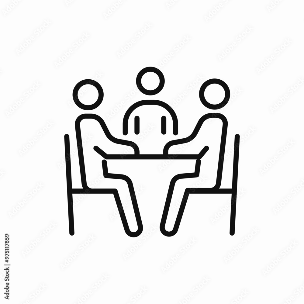 talk around table icon sign vector talk around table icon sign vector