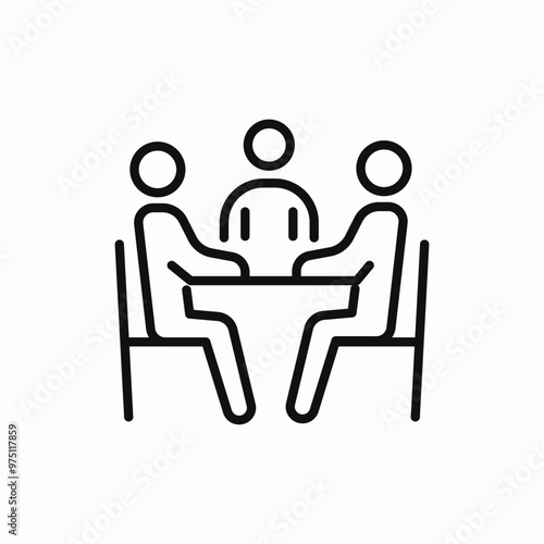 talk around table icon sign vector photo